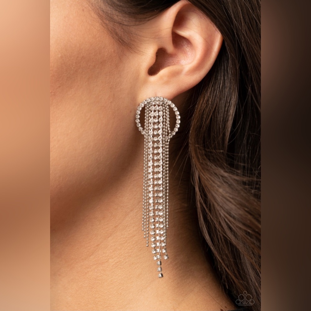 Gold earrings with dangling bling